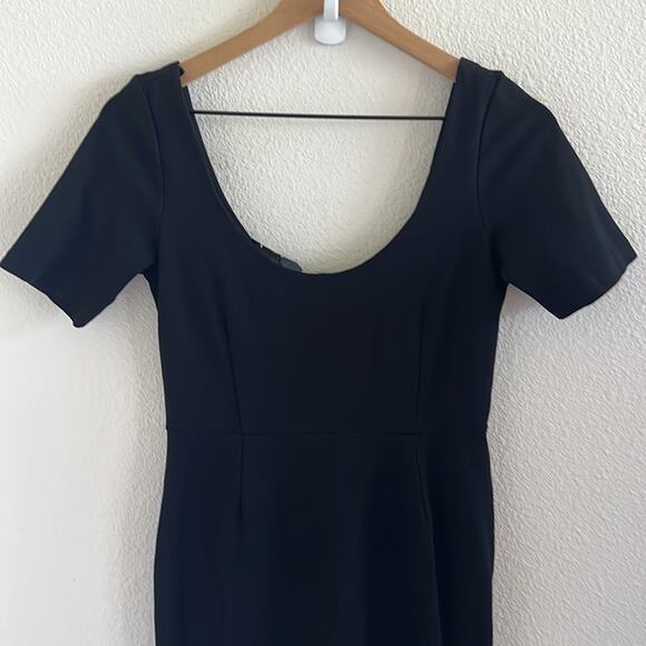 Nasty Gal Black Bodycon Dress Back Zip Back Slit Medium - Picture 3 of 7